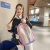 Schoolbag Korean version of dopamine contrasting color backpack female versatile college student schoolbag high value cute pain bag junior high school