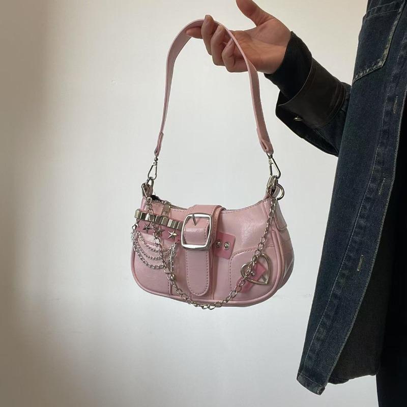 New Chain Sweet Cool Women's Bag Niche Millennial Babes Sweet Spicy Handbag Pink Underarm Bag Sweet