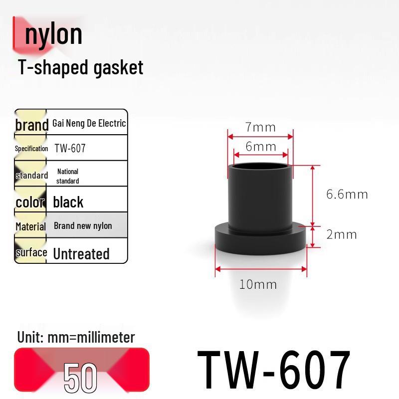 T-Shaped Nylon Gasket Ring Screw Shaft Sleeve with Concave-Convex Insulation Pad M2