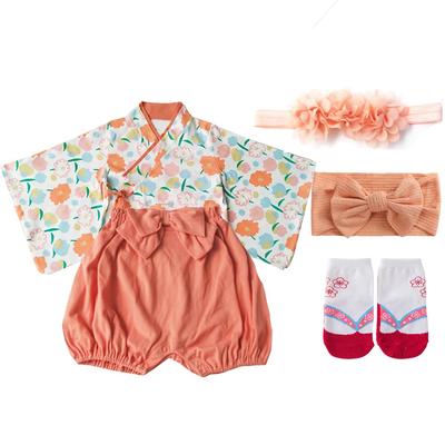 Baby Formal Japanese 4 Piece Hakama Hair First Festival Commemorative 100th Day Socks Baby Hakama Baby Baby Hakama HF026T [SLINX] Clothes, Yukata,