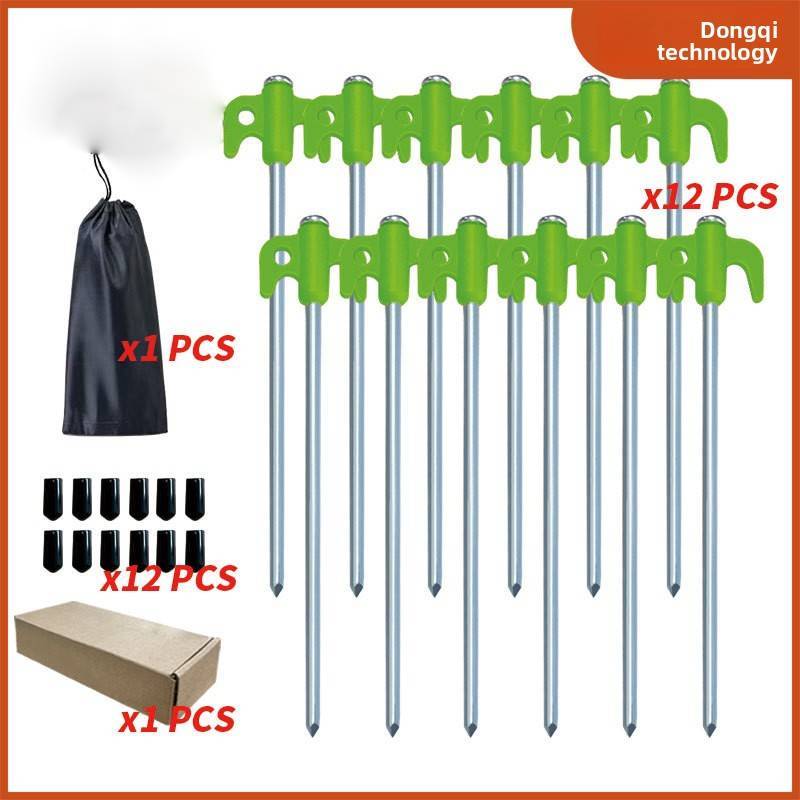 Fluorescent Tent Stakes With Led Nails For Camping Tents And Outdoor Camping Equipment