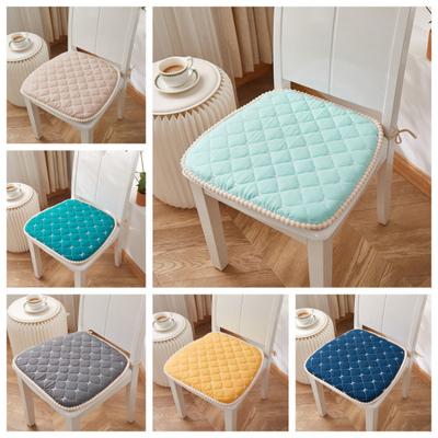 Chair Mat Zipper Design Comfortable Seat Cushion Easy To Clean Strap Fixed Chair Cushion for Home Office