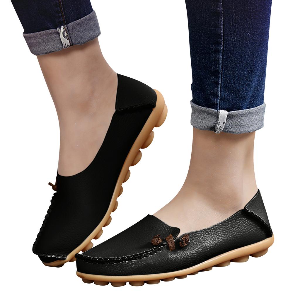 Orthopädische Loafer Schuhe Für Damen Orthopädische Leder Loafer Business Schuhe Für Damen Leichte Flats Lässiger Komfort - Gehschuhe Mit Blume