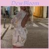 Elegantes Polyester-Partykleid mit fließenden geprägten Blumen für Damen