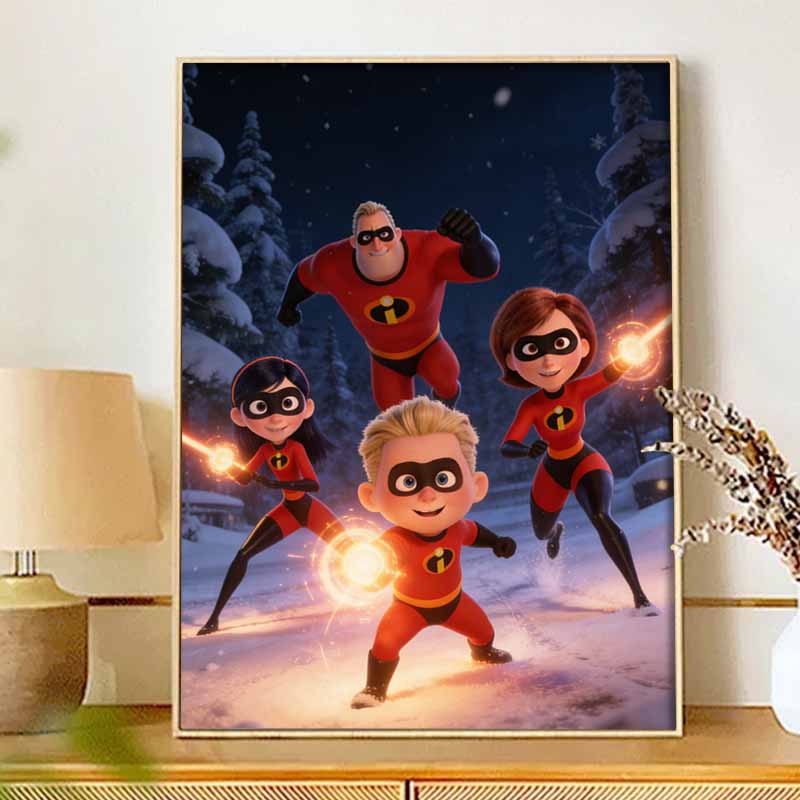 Disney Diamond Art Painting Kit 5D Diamond Painting The Incredibles Art Diamond Home Wall Decor
