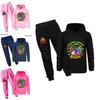 Minecraft Hühner-Jockey Kinder Cartoon Hoodie und Hose Set Aus Baumwolle Für Lässige Winterkleidung