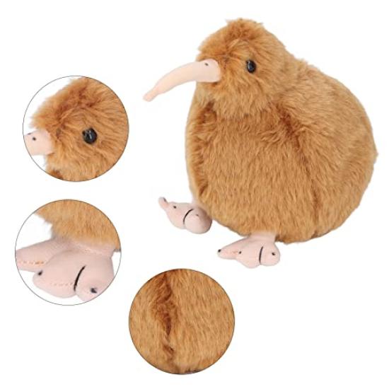 Kiwi Bird Plush Soft and Cute Lifelike Portable Standing Stuffed Animal Toy for Kids and Toddlers 7.9-inch Toy, (Brown)