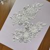 Embroidered Sequin Beaded Collar with 3D Floral Patch for Wedding and Evening Dresses DIY