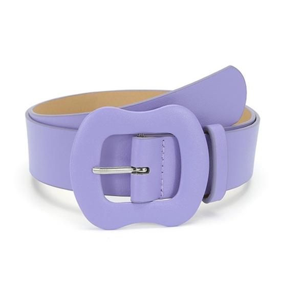 Women Belt Multi Holes Adjustable Length Gourd Buckle Faux Leather Waistband Solid Color Belt Decorative Jeans Accessories