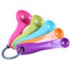 5Pcs Measuring Spoon Set Clear Scale Reusable Ring Buckle Plastic Coffee Measuring Spoon Kitchen Supplies