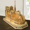 Puzzle 3D in Legno Cattedrale di Notre Dame a Parigi Castello Reale Con Luci Kit di Assemblaggio Per Adulti Modello Fai da Te Decorazione per Regali