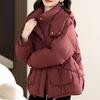 Zimní móda Dámská péřová bavlněná bunda Krátká Volná s kapucí Hřejivý kabát Korejský styl Trendy