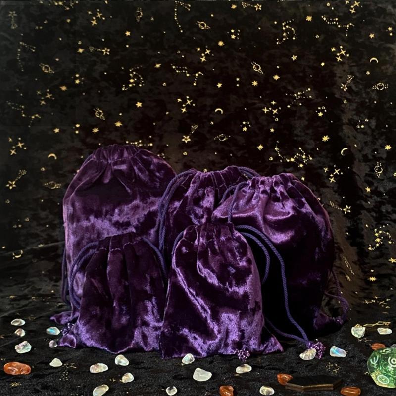 Velvets Tarot Drawstring Bag Jewelry Rune Pouches Organizers Dices Party Storage Bag for Tarot & Oracle Cards Easily Use
