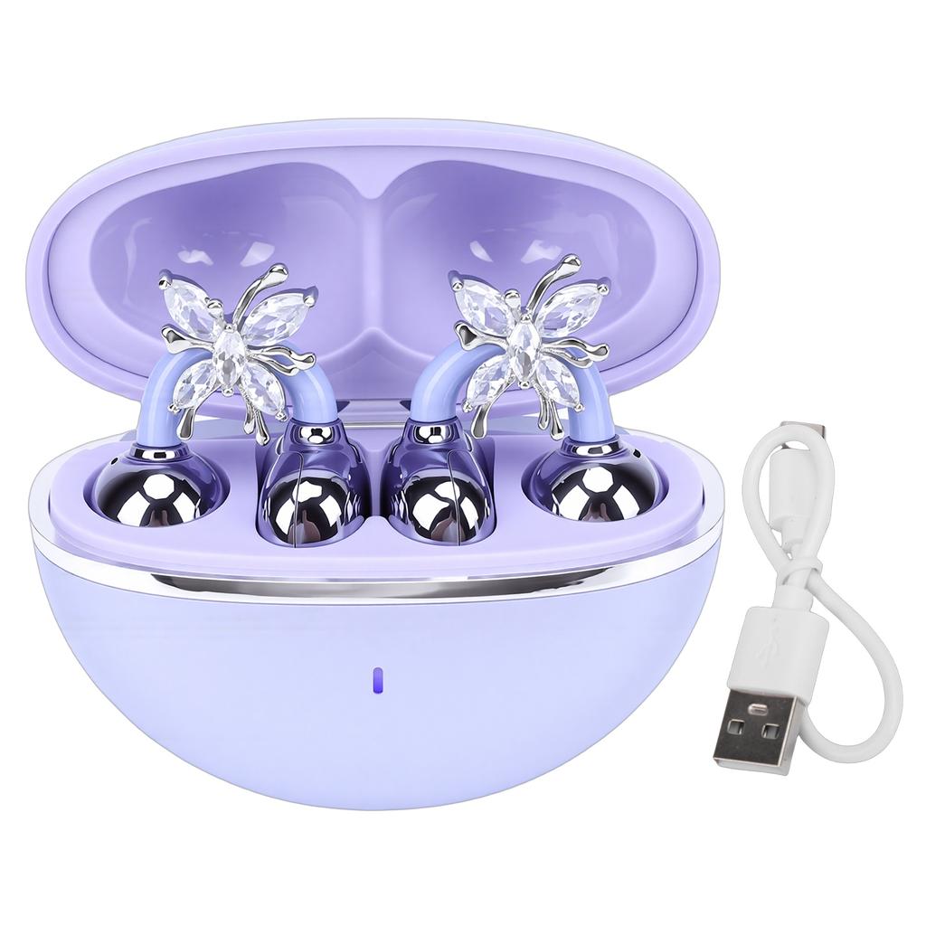 Wireless Earbuds Bluetooth Headphones with Detachable Earrings Comfort Snug Fit for Women Gifts Sports Workouts Purple