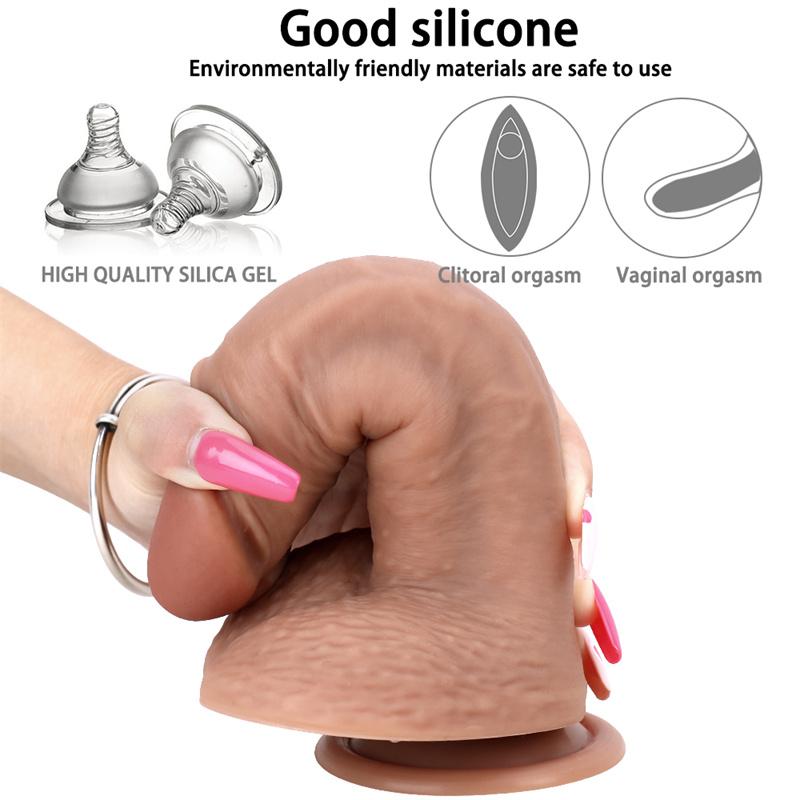 Large and Small Egg Liquid Silicone Double Hardness Imitation Penis Feels Good and Looks Good for Adults
