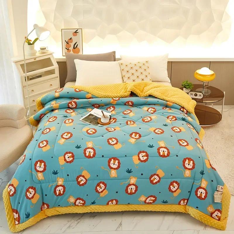 2023 Ny Doudou Rong Quilt Vinter fortykket sovesal for barn Enkel dobbel dynekjerne Dobbeltsidig dobbeltbruk vinterdyne