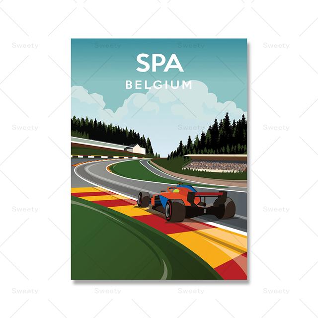 Monaco Interlagos Spa trykte plakater Racing kanadiere maler moderne abstrakte veggkunstbilder