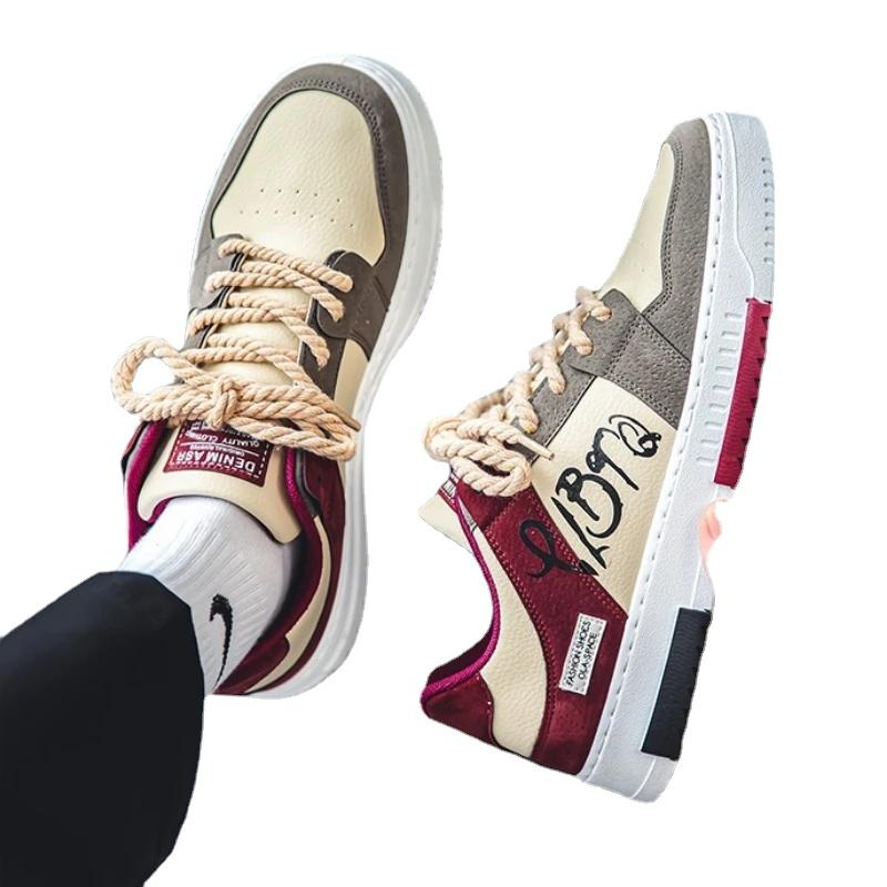 Designer Shoes Men Casual Platform Sneakes Lace Up Trainers Student Sneakes Mens Vulcanized Shoes Zapatillas Hombre 2024