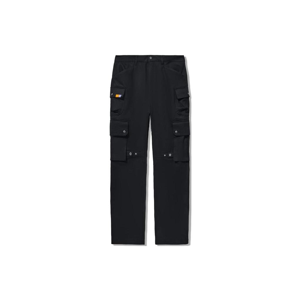 Li Ning X Steven Harrington Collaboration Solid Color Multi-Pocket Straight Leg Loose Casual Pants Men Pants Black AKXT791-2