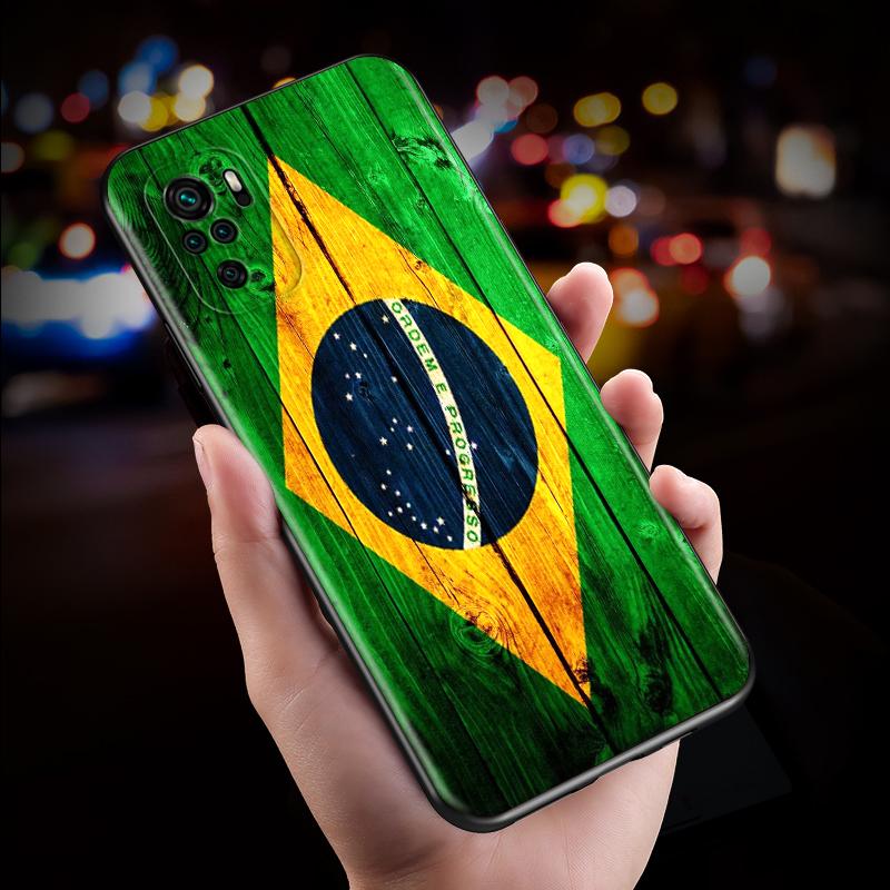 Brazil Brazilian flags Silicone Cover For Xiaomi Redmi Note 10S 10 9 9S 9T 8T 8 7 6 5 Pro Max 5A 4X 4 5G Soft Phone Case