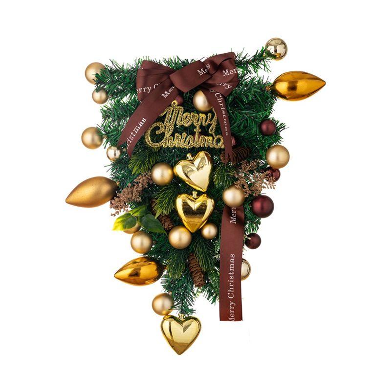 

AEE2-Creative Inverted Tree Door Hanging Christmas Love Golden Balls Inverted Tree Wreath Patio Decoration