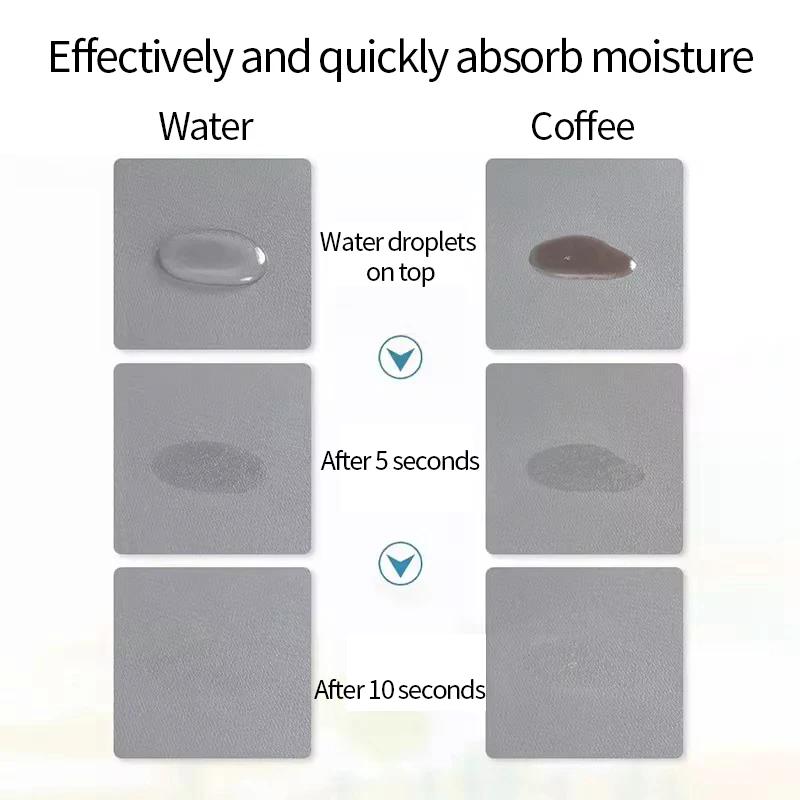 Rubber Coffee Countertop Drain Pad Quick Dry Coffee Dish Cup Drying Mats Kitchen Dining Table Large Absorbent Draining Mat