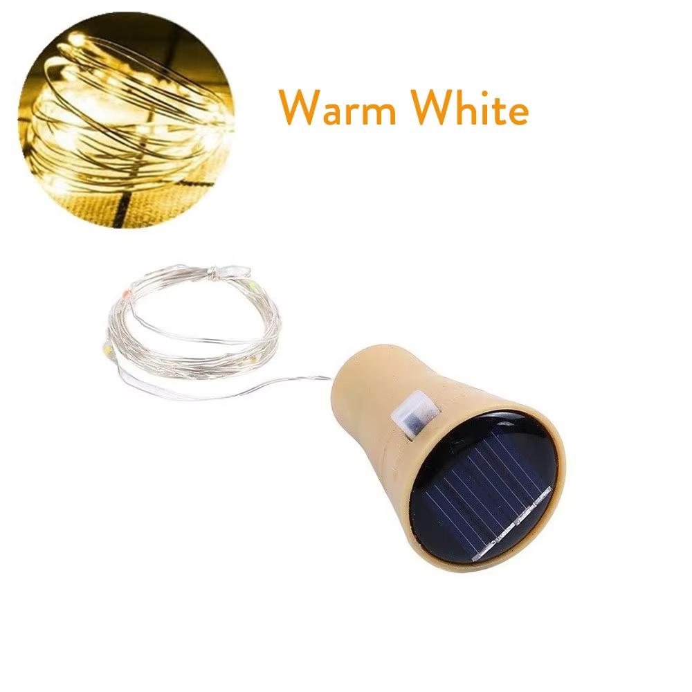 

Solar 10LED 15LED 20LED Wine Bottle Lights Cork Shape Fairy Lights Garland Christmas Light Copper Wire Home Room Decoration Lamp 10LEDS 1m теплим білим кольором