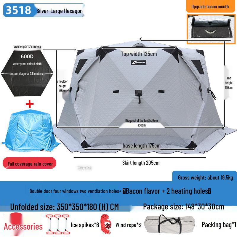 Winter Fishing Tent: Thickened, Cold-Proof, Windproof, Cotton Insulated for Outdoor Camping.