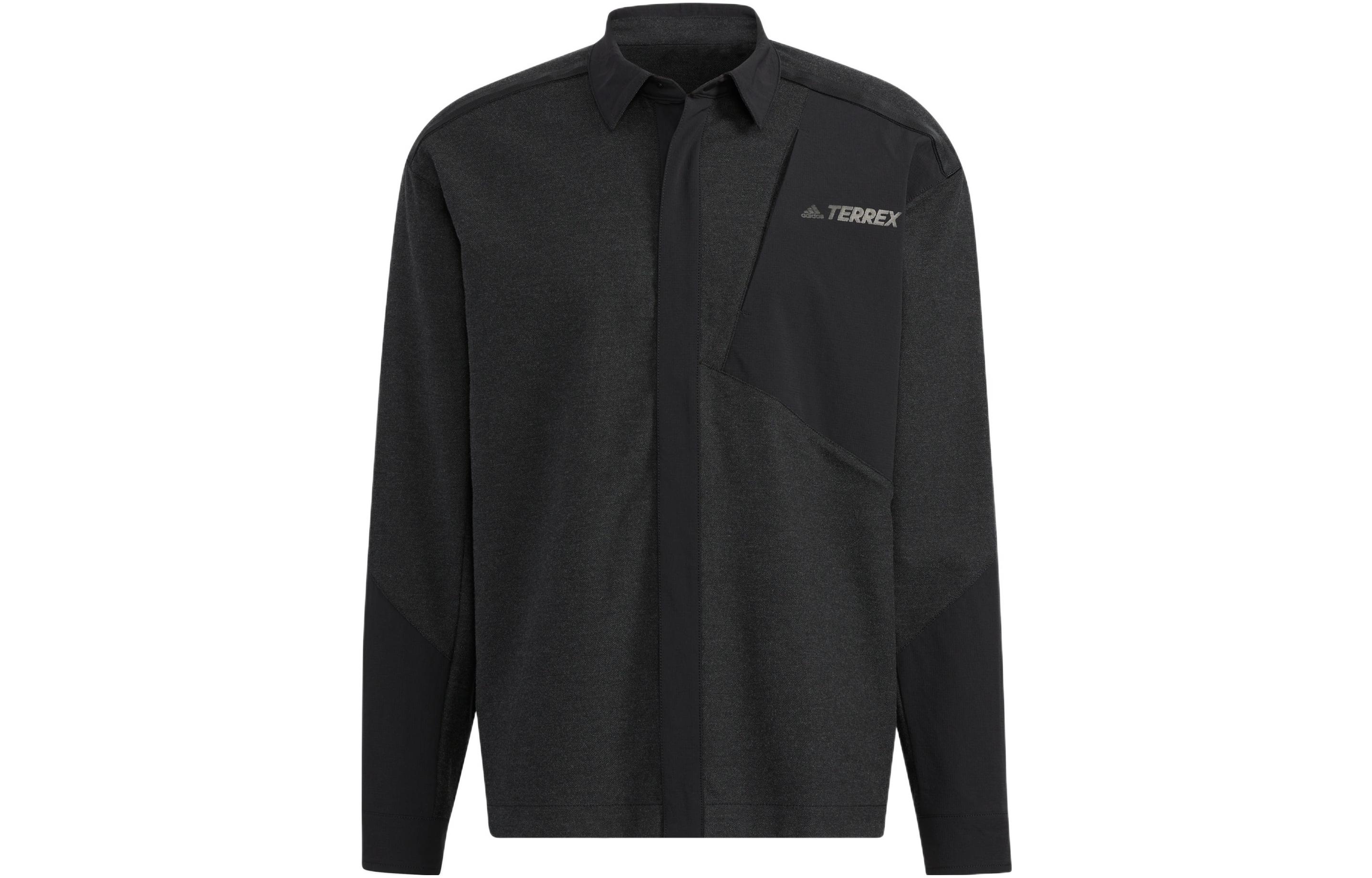 Adidas Terrex Shirts Men s Black Lapel Moderate Shirt HN2038 L