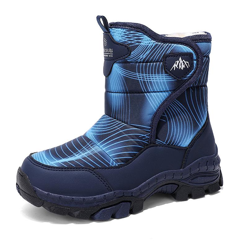 

Kids High-Top Fleece-Lined Snow Boots with Non-Slip Steel Claws for Boys and Girls - Winter Skiing Boots 33