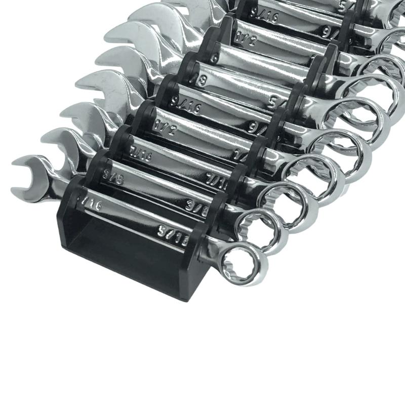 Lightweight Multi Purpose Ergonomic Magnetic Tool Rack 12 Slot Plastic Wrench Organizer Garage Workshop Storage System