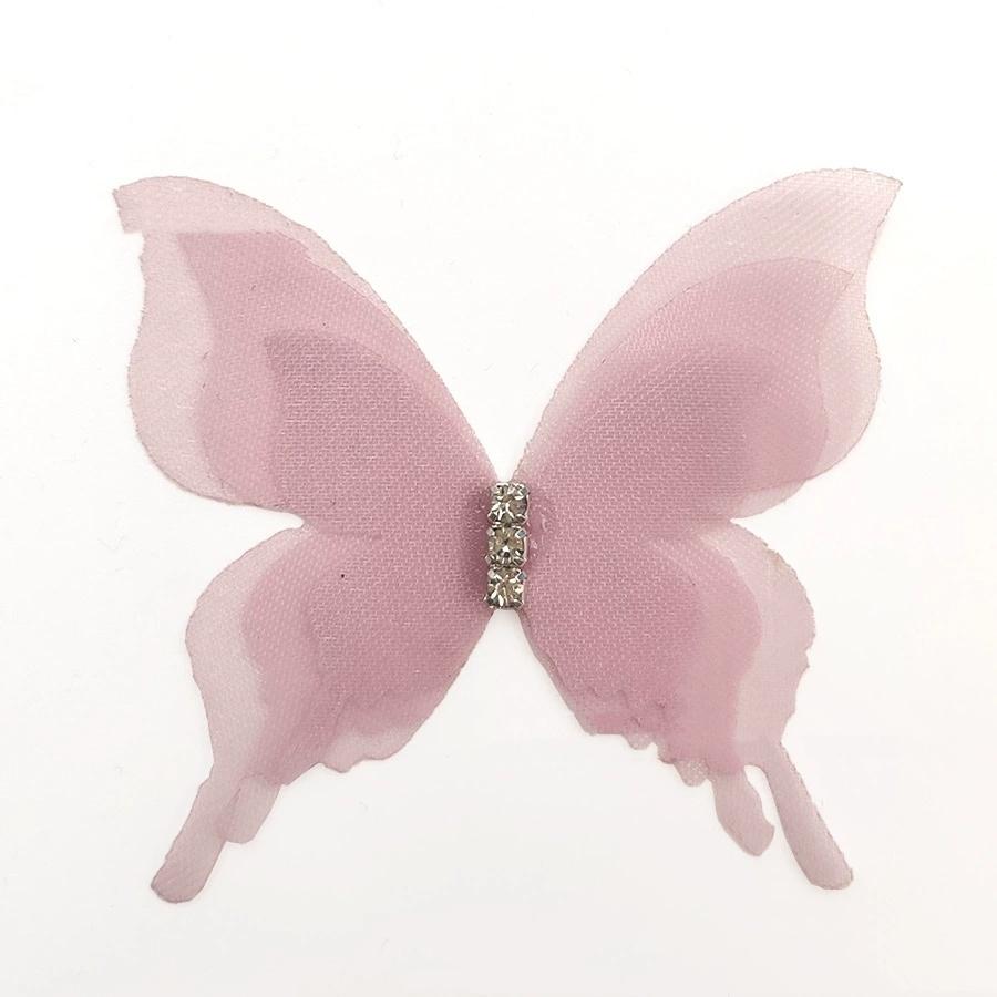 10 Stück Farbverlauf Organza Stoff Schmetterling Applikationen 3D 5CM Chiffon Schmetterling Verträumt Durchscheinend DIY Nähen Basteln Dekoration