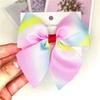 Gradient Rainbow Multicolor Bow Hair Tie & Clip for Girls and Babies