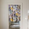 American Retro Pastoral Flower Door Curtain, Living Room, Bedroom, Balcony Oil Painting Wind Finished Product, Free Punching Door Curtain