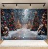 Weihnachts-Hintergrund Fotografie Winter Schnee Weihnachtsbaum Dekoration Neujahrsparty Erwachsene Kinder Foto Hintergründe Banner Requisiten