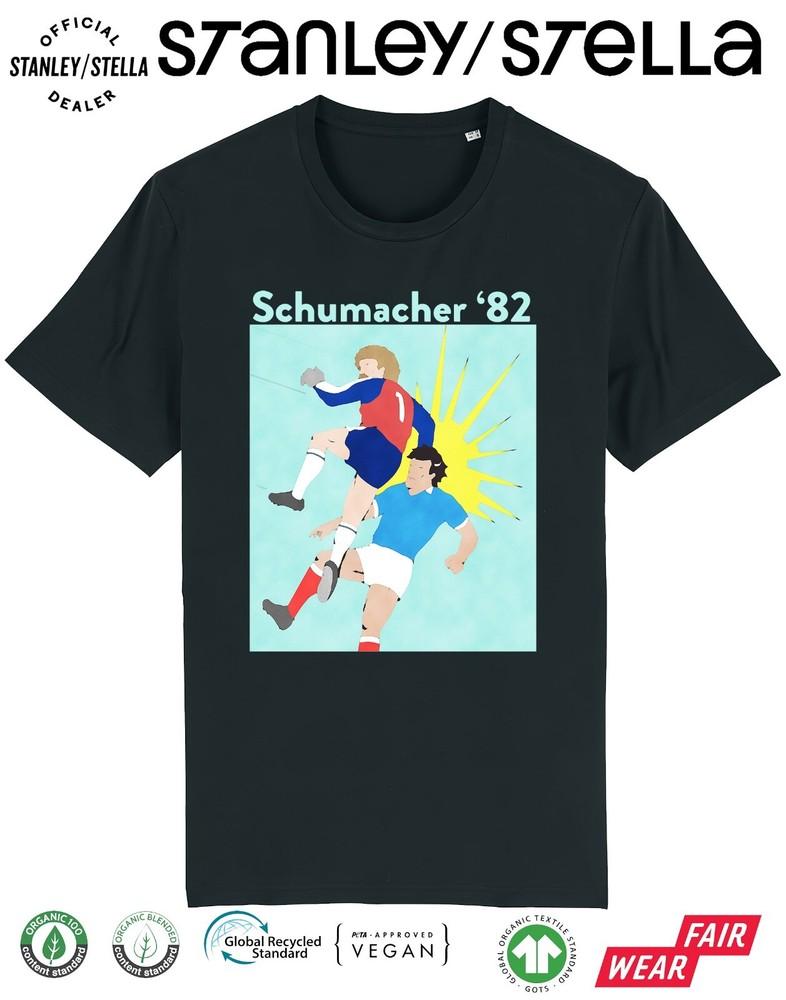 

SCHUMACHER 82 Mens Football T-Shirt Germany Battiston Collision World Cup 82 XL
