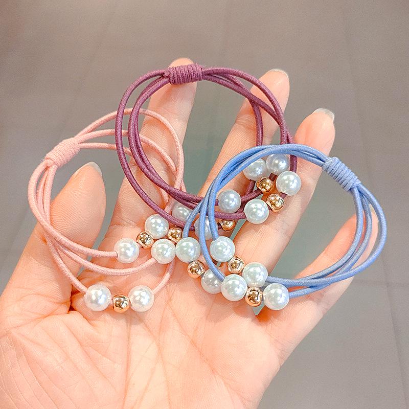 Triple Pearl Elastic Hair Tie - High Elasticity Headband