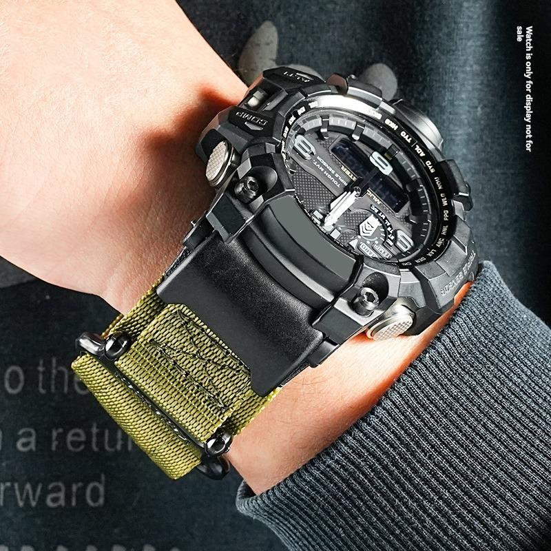 Pro Casio G-SHOCK mudmaster GWG-1000/GB série sportovní horolezecký nylonové plátno řemínek k hodinkám pro muže příslušenství náramek
