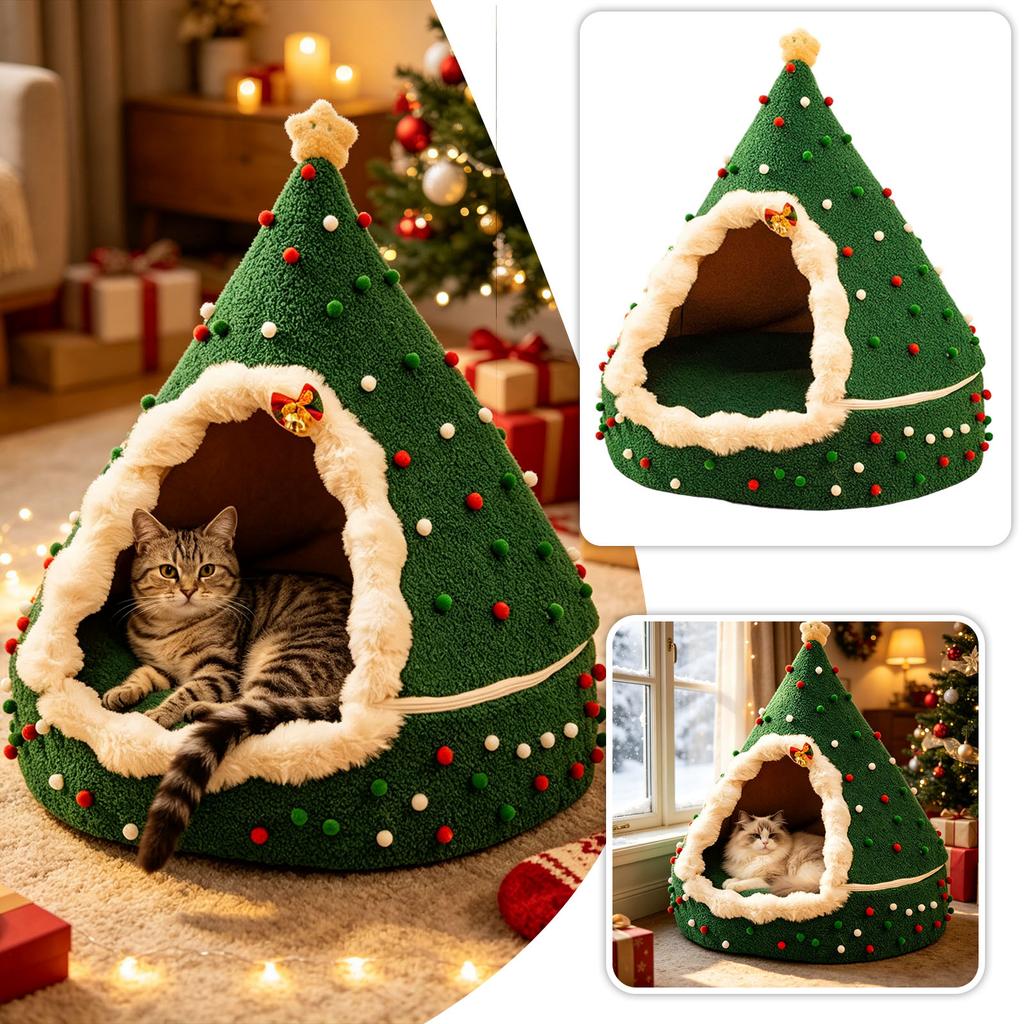 Letto di Natale con Design a Tenda Casa, Accogliente Invernale Tutto al Coperto