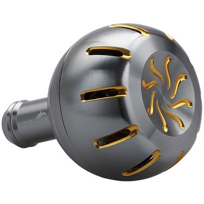 HEIGHTEN 35mm Power Reel Handle Knob for Shimano Daiwa Type A Type S Chrysant Series (Daiwa) (Gunmetal & Gold) (729)