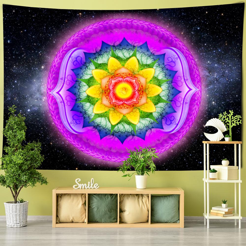 Starry Sky Tapestry Wall Hanging Blue Line Witchcraft Luck Minimalist Modern Style Hippie Interior Home Decor