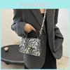 Chic And Fashionable 2024 Pu Leather Small Square Bag With Leopard Print For Daily Use