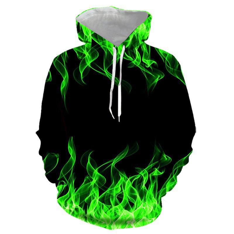Nový vzor Flame Pánské jarní a podzimní personalizované oblečení 3D mikina s kapucí s digitálním potiskem Top pro mládež mikina s kapucí