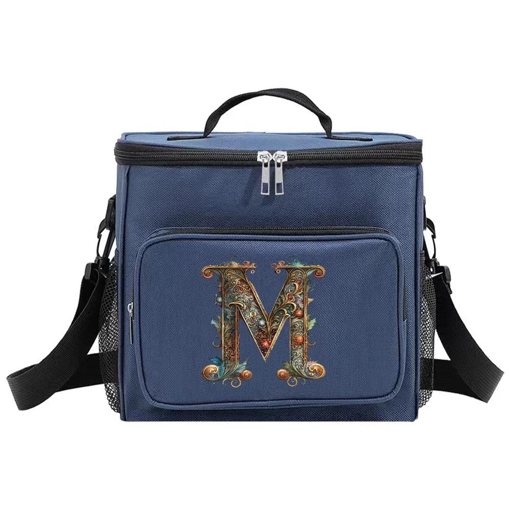 Lunch Bag Insulated Bags Cooler Box Thermal Organizer Handbag Shoulder Storage Lunchbag for Student Graphic Letter Printing