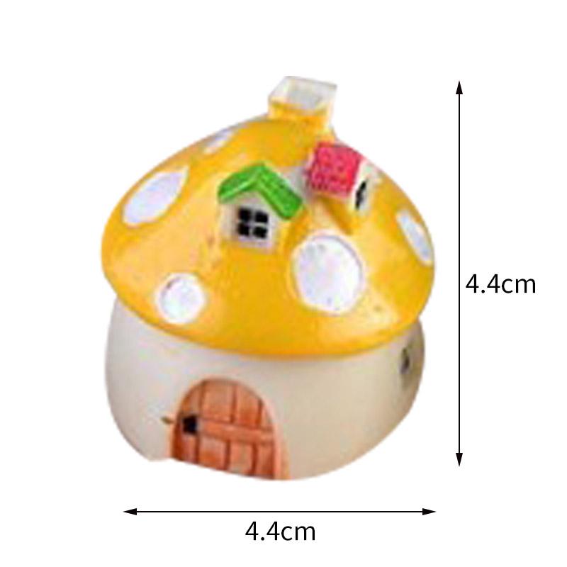 4 Rozmiary Dom Grzybowy Żywica Ozdoba Rękodzieło Ogrodu Wróżek Miniaturowy Mikro Gnom Terrarium Dom Śródziemnomorski Zamek 4 Kolory