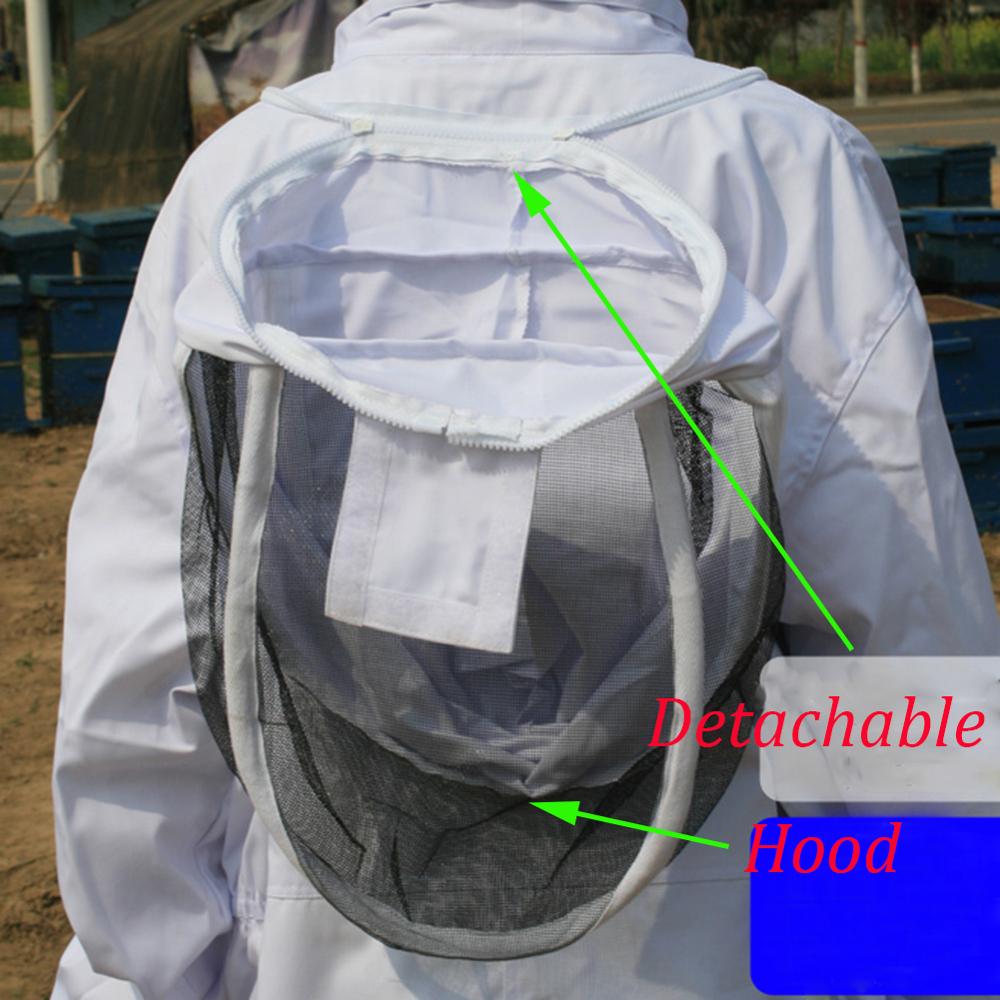 White Anti Bee Suit Cotton Full Beekeeper Protective Dress Camouflage Beekeeping Clothing Tools Bee Suit Coveralls  Equipment