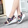 2021 new thick-soled weave shoes, fish mouth sandals, comfortable mother shoes, foreign trade large-size women's shoes
