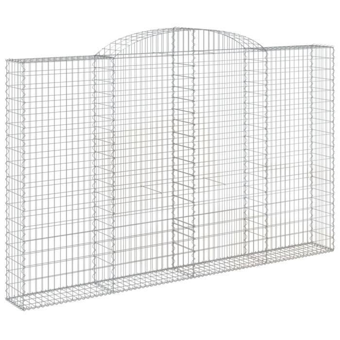 VidaXL Panier de gabions arqué 300x30x180-200 cm Fer galvanisé 153509