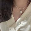 FY-5TL44 S925 Sterling Silver Korean Version Small Unique Design Sweater Chain Small Unique Design Matte Necklace