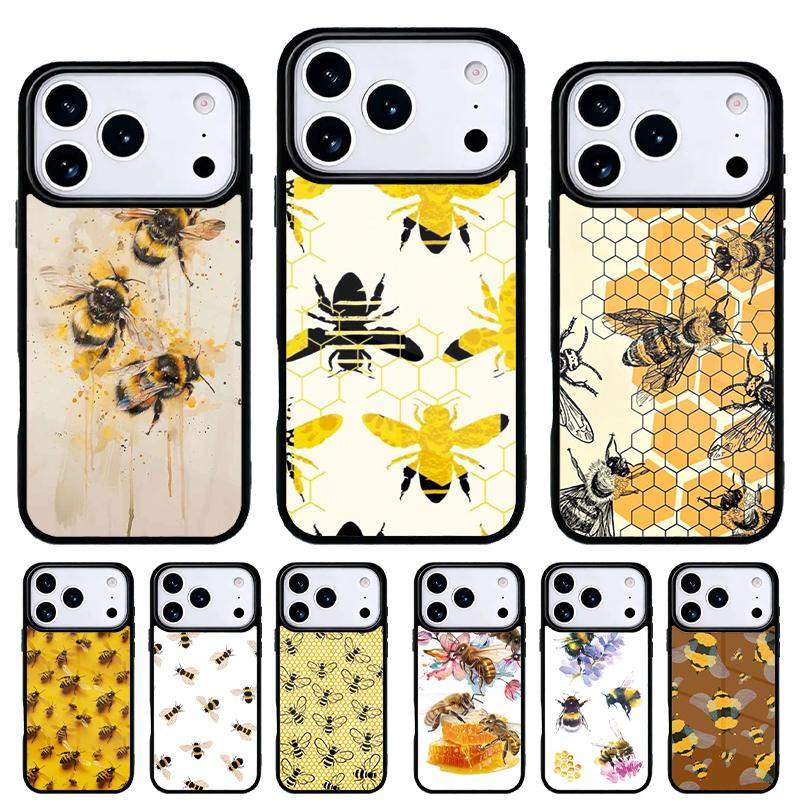 Bee Honey Phone Case for iPhone 17 16 15 14 13 Pro Max Back Cover for 12 11 Pro Coque